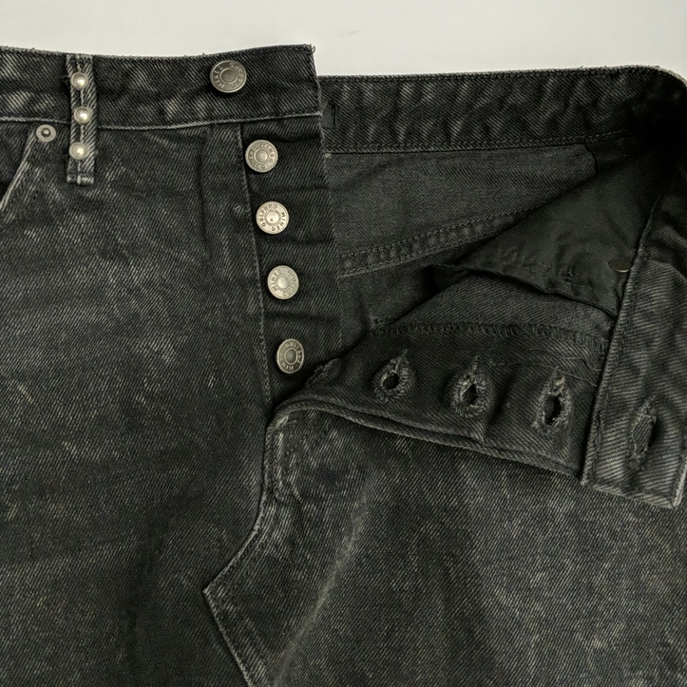 NWT GRLFRND denim eva studded black denim miniskirt, color stevi size 27 - Picture 6 of 10